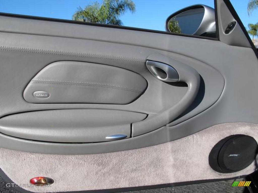 2002 Porsche 911 Carrera Cabriolet Graphite Grey Door Panel Photo #59354401