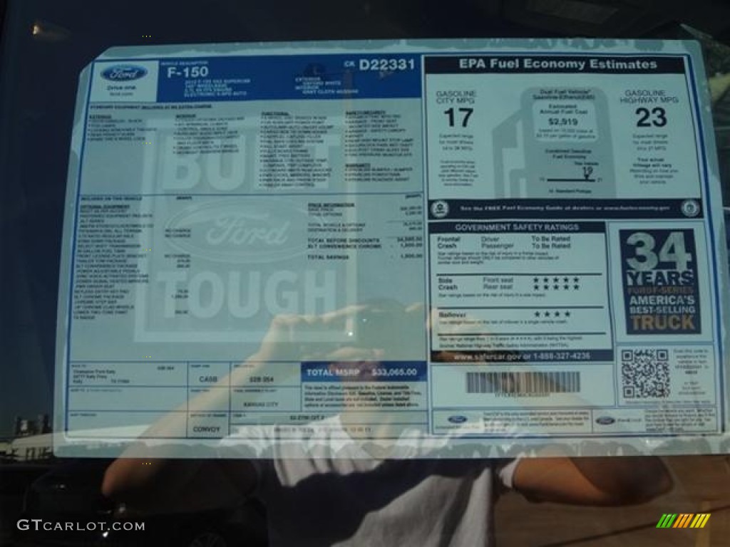2012 Ford F150 XLT SuperCab Window Sticker Photo #59355883