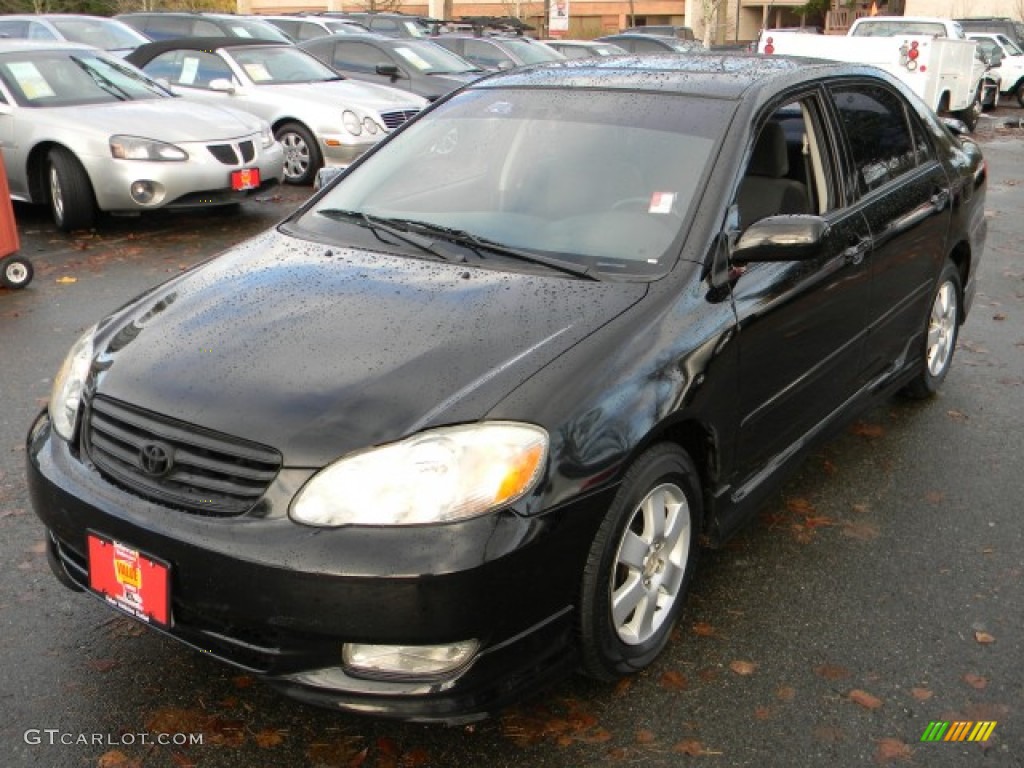 2003 Corolla S - Black Sand Pearl / Black photo #1