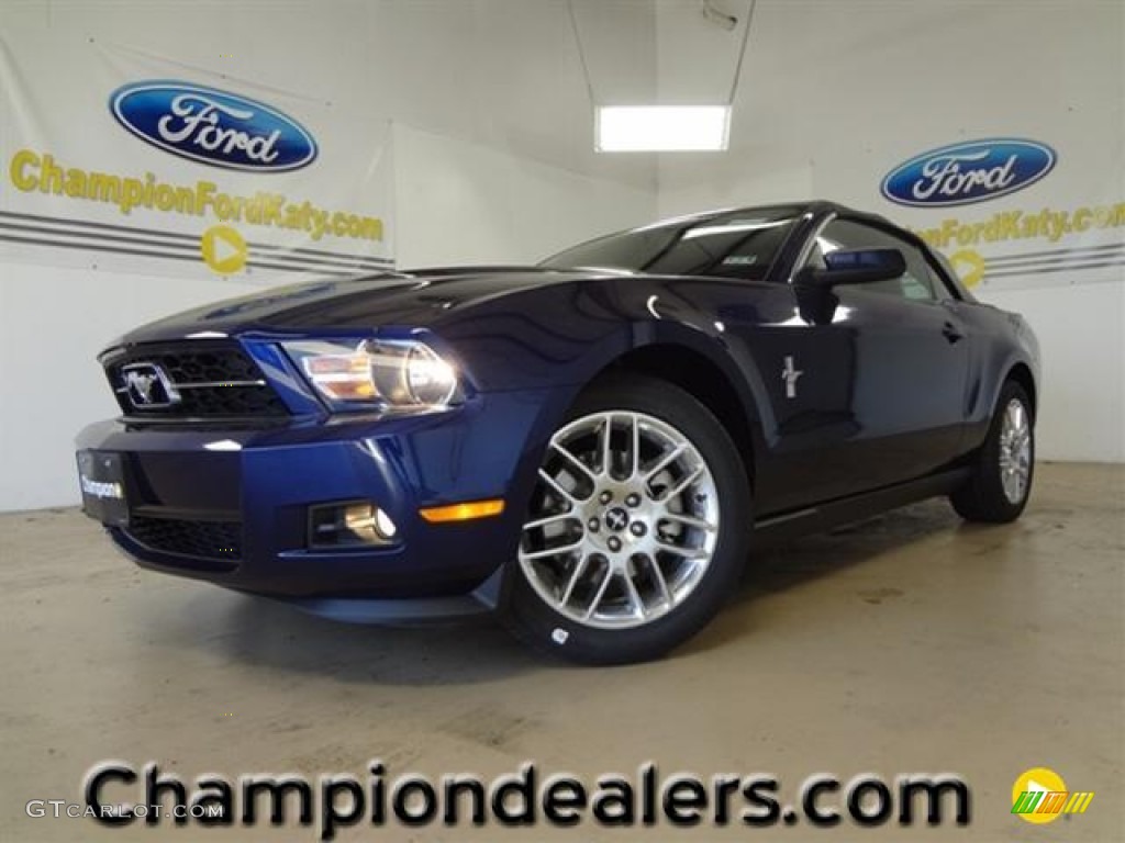 2012 Mustang V6 Premium Convertible - Kona Blue Metallic / Stone photo #1