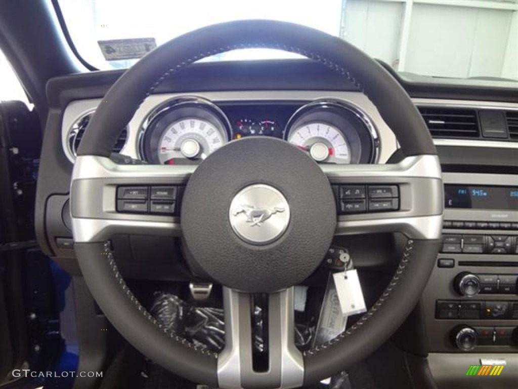 2012 Ford Mustang V6 Premium Convertible Stone Steering Wheel Photo #59360845