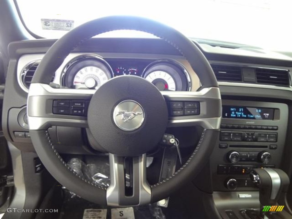 2012 Ford Mustang GT Premium Coupe Charcoal Black Steering Wheel Photo #59361240