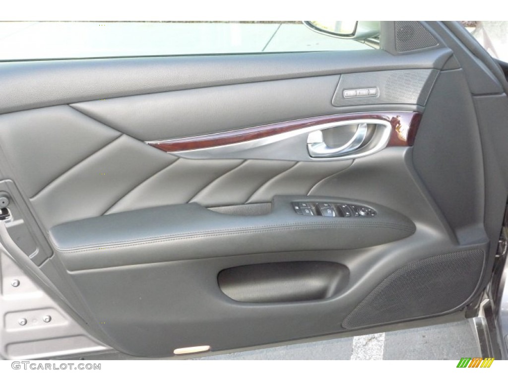2012 Infiniti M Hybrid Sedan Graphite Door Panel Photo #59361875