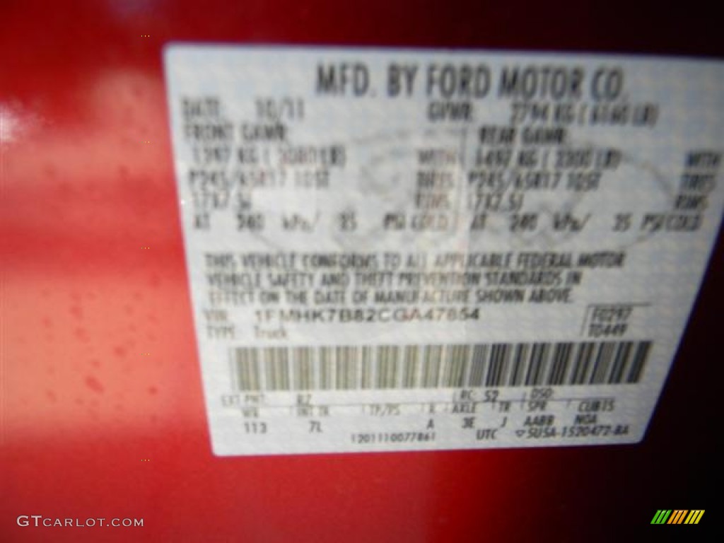 2012 Explorer FWD - Red Candy Metallic / Medium Light Stone photo #12