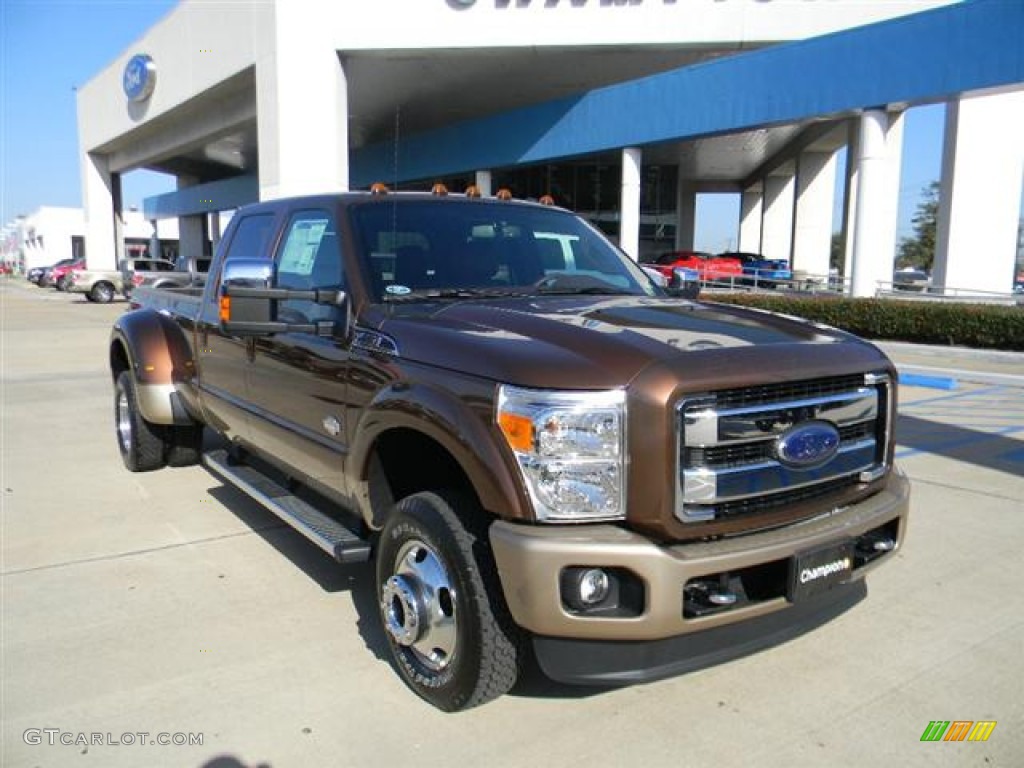 2012 F350 Super Duty King Ranch Crew Cab 4x4 Dually - Golden Bronze Metallic / Chaparral Leather photo #3
