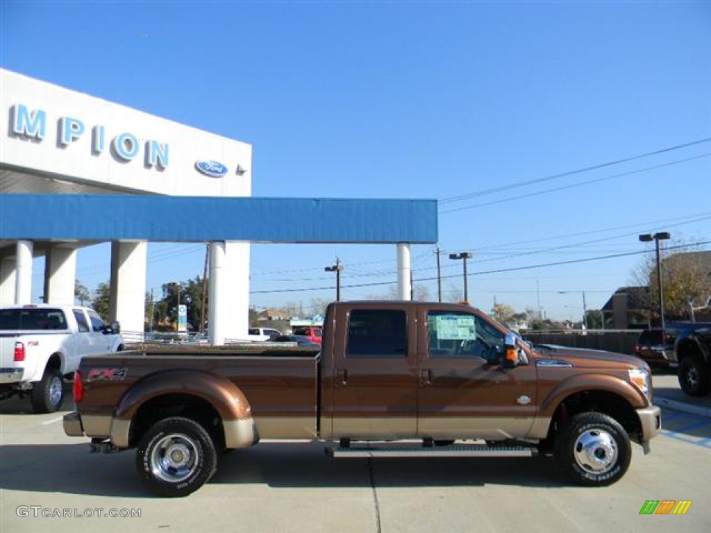 2012 F350 Super Duty King Ranch Crew Cab 4x4 Dually - Golden Bronze Metallic / Chaparral Leather photo #4