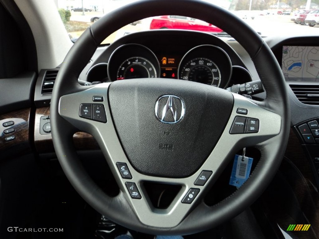 2012 Acura MDX SH-AWD Technology Ebony Steering Wheel Photo #59365041