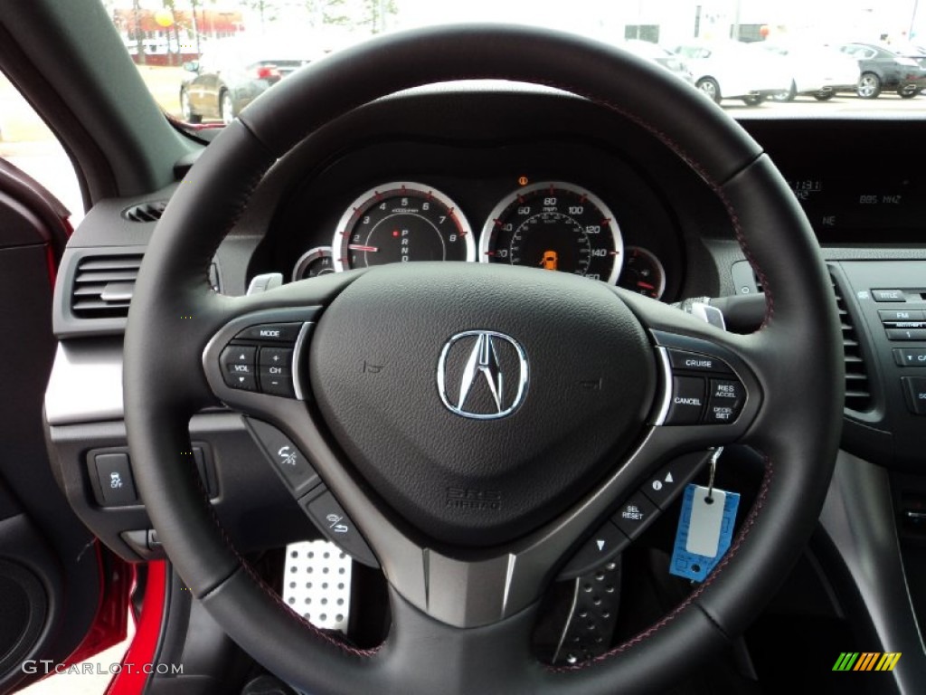 2012 Acura TSX Special Edition Sedan Ebony Steering Wheel Photo #59365782