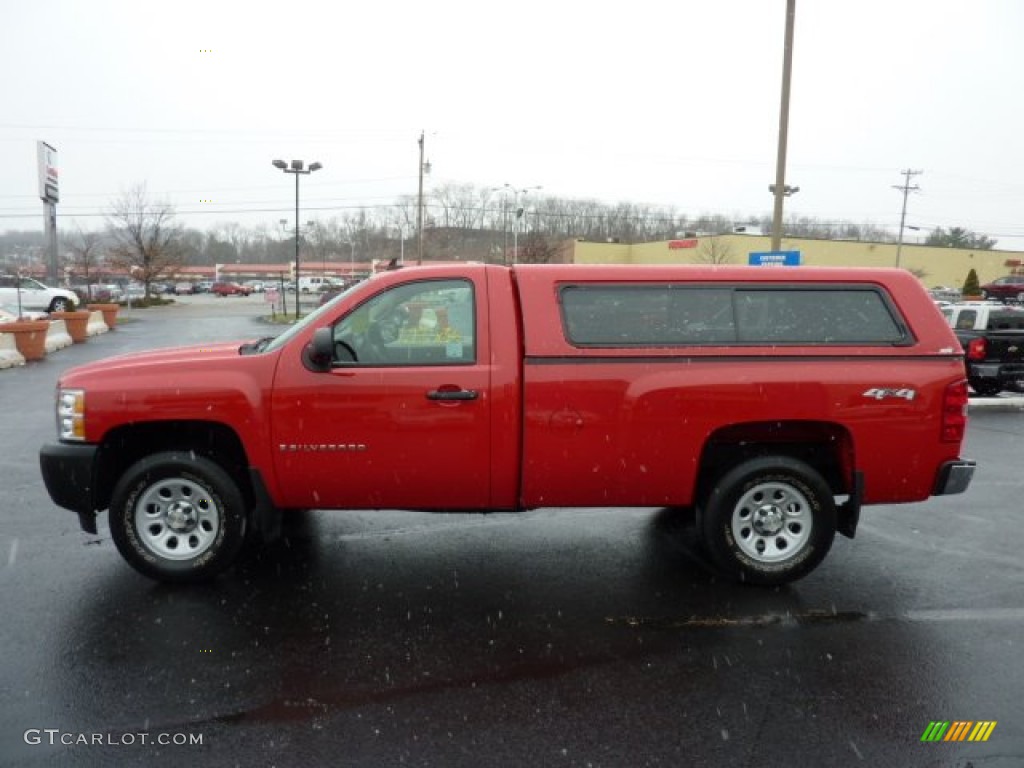 2008 Silverado 1500 Work Truck Regular Cab 4x4 - Victory Red / Dark Titanium photo #4