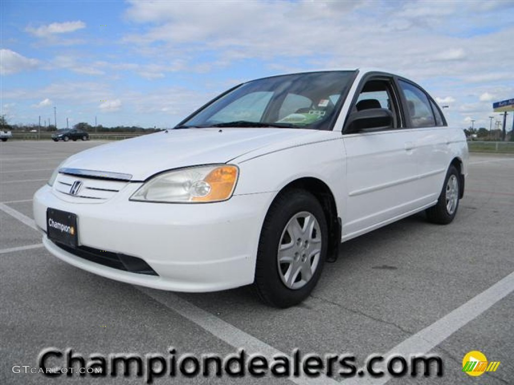 2003 Civic LX Sedan - Taffeta White / Gray photo #1