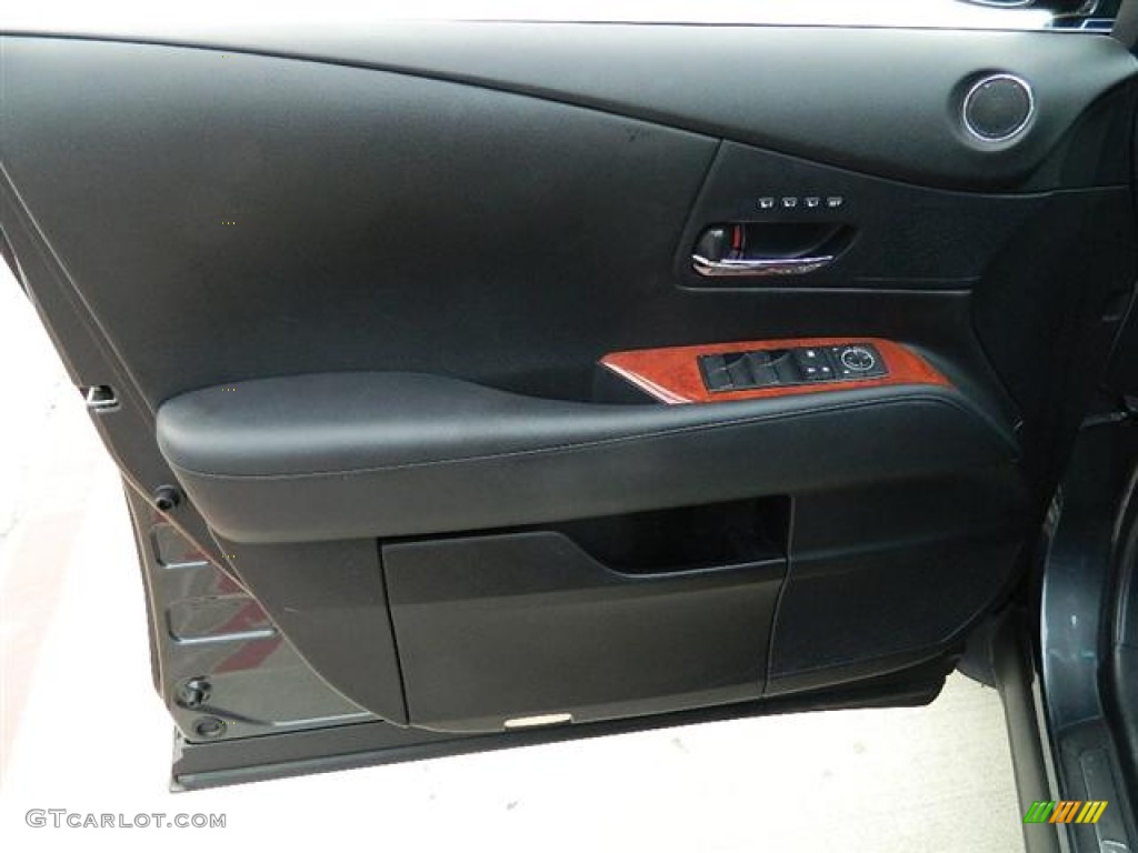 2010 Lexus RX 350 Black/Brown Walnut Door Panel Photo #59367027