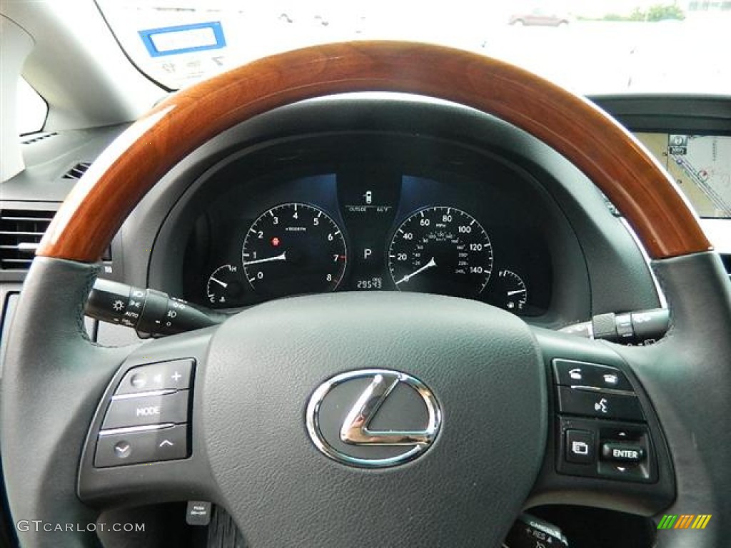 2010 Lexus RX 350 Black/Brown Walnut Steering Wheel Photo #59367126
