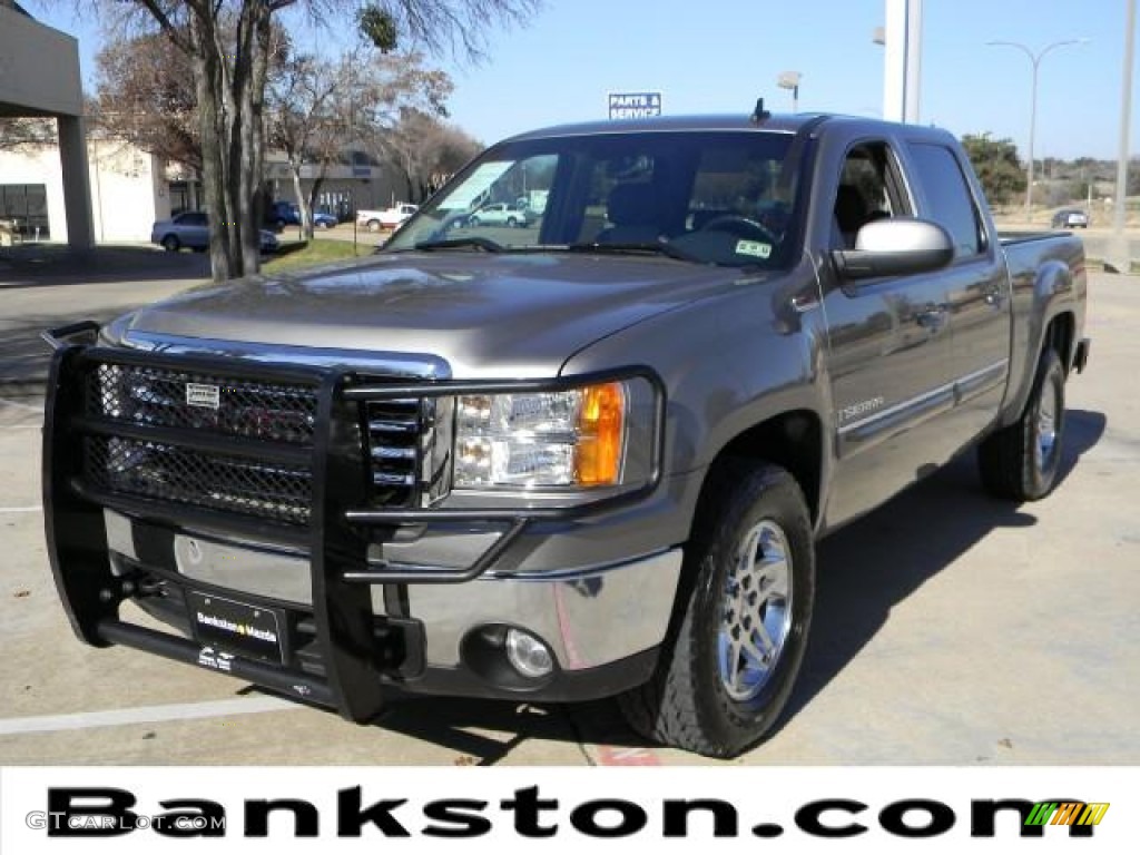 2008 Sierra 1500 SLT Crew Cab 4x4 - Silver Birch Metallic / Ebony/Light Titanium photo #1