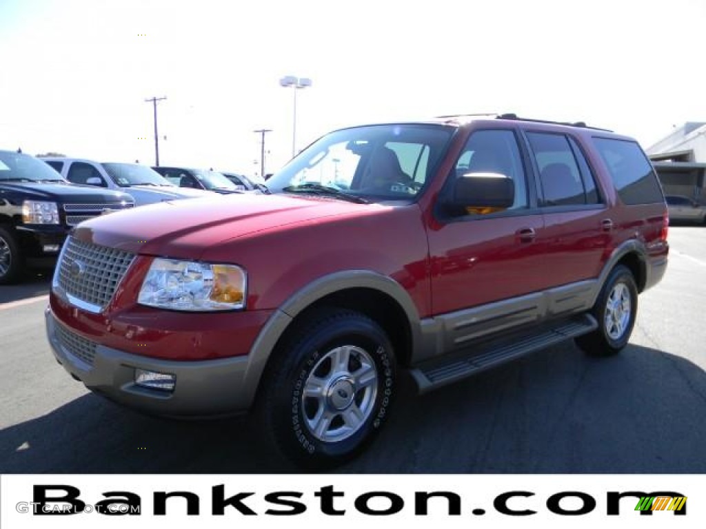 2003 Expedition Eddie Bauer - Laser Red Tinted Metallic / Medium Parchment photo #1
