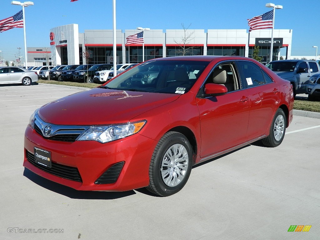 2012 Camry LE - Barcelona Red Metallic / Ivory photo #1