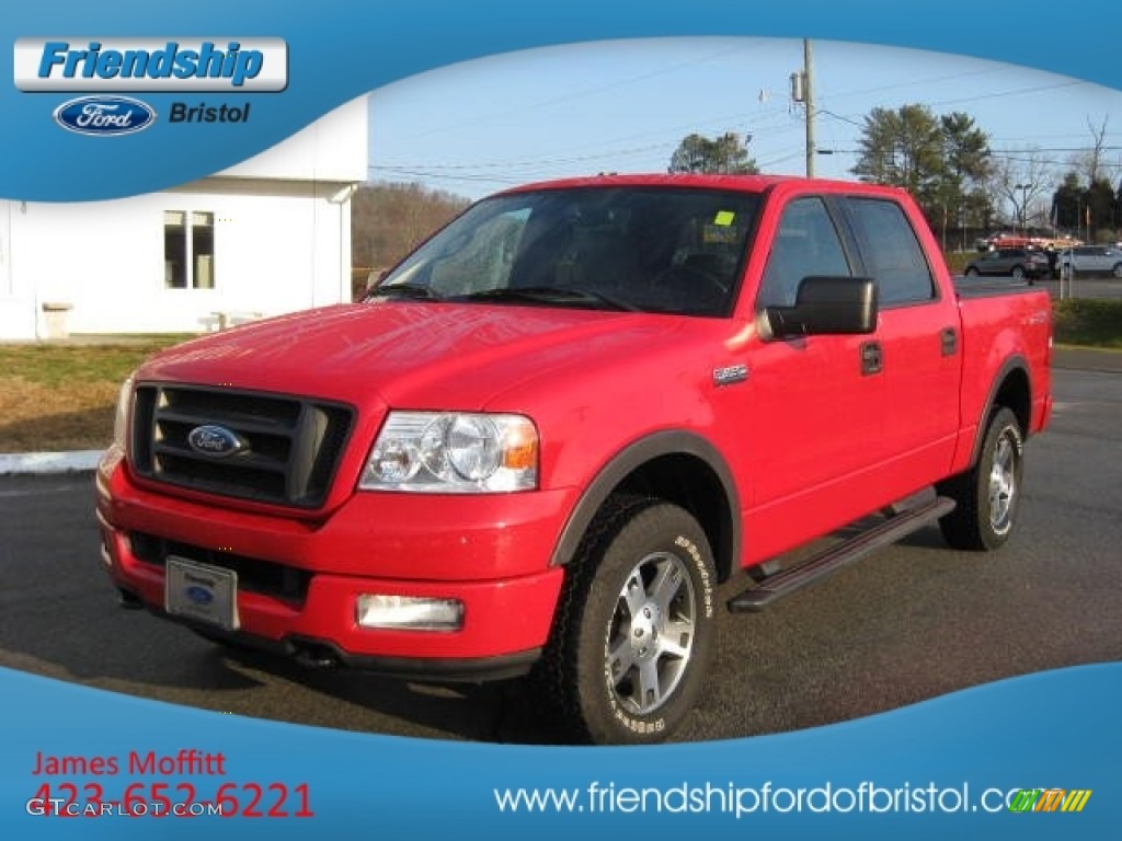2004 F150 FX4 SuperCrew 4x4 - Bright Red / Black/Medium Flint photo #2