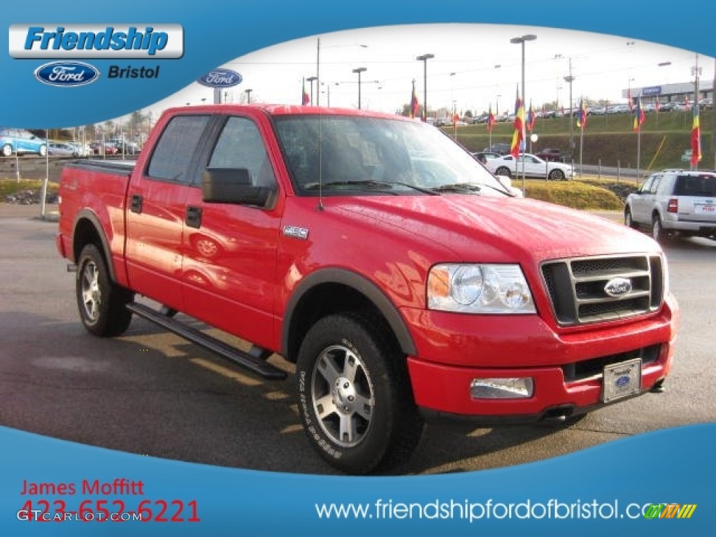2004 F150 FX4 SuperCrew 4x4 - Bright Red / Black/Medium Flint photo #4