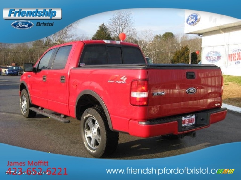 2004 F150 FX4 SuperCrew 4x4 - Bright Red / Black/Medium Flint photo #8