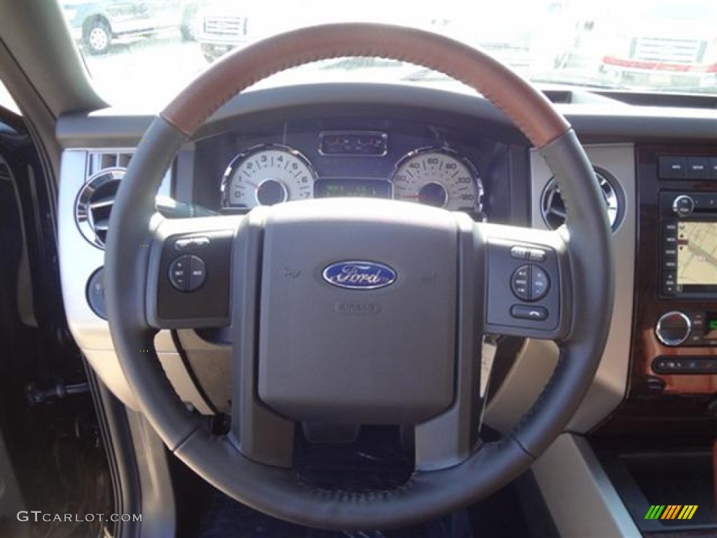 2012 Ford Expedition King Ranch Chaparral Steering Wheel Photo #59374947