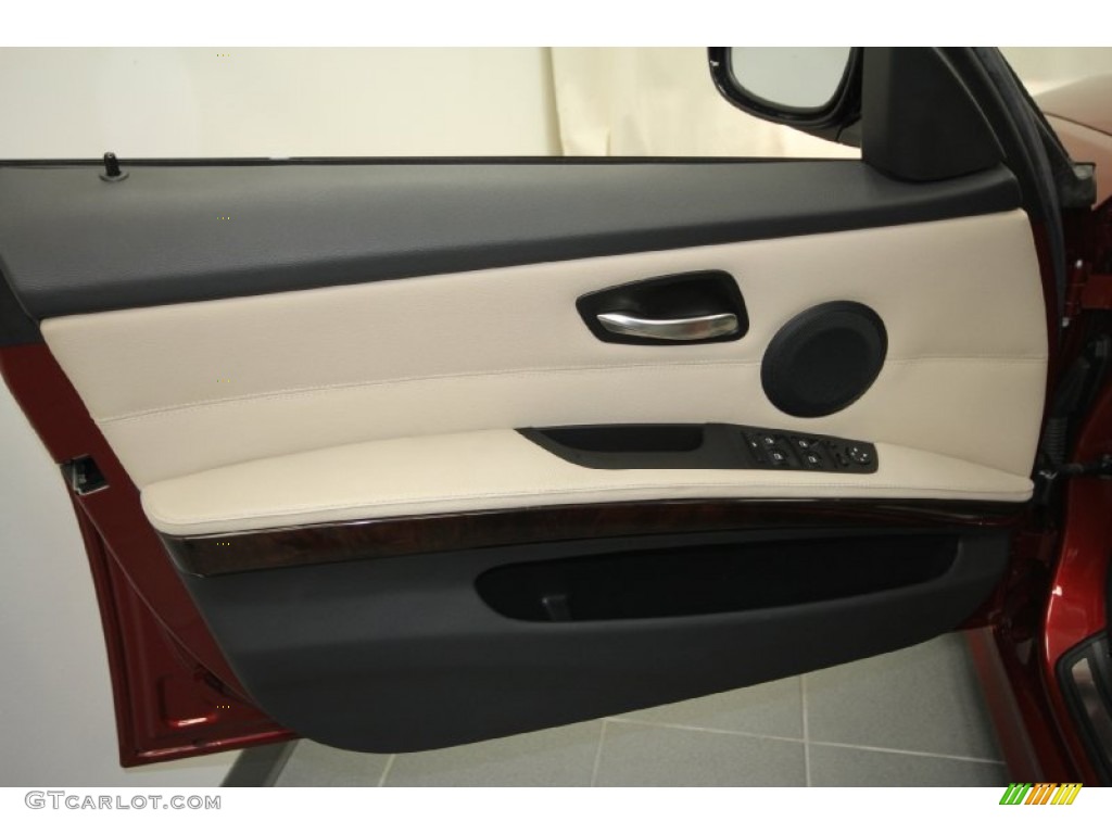 2011 BMW 3 Series 328i Sedan Oyster/Black Dakota Leather Door Panel Photo #59379281