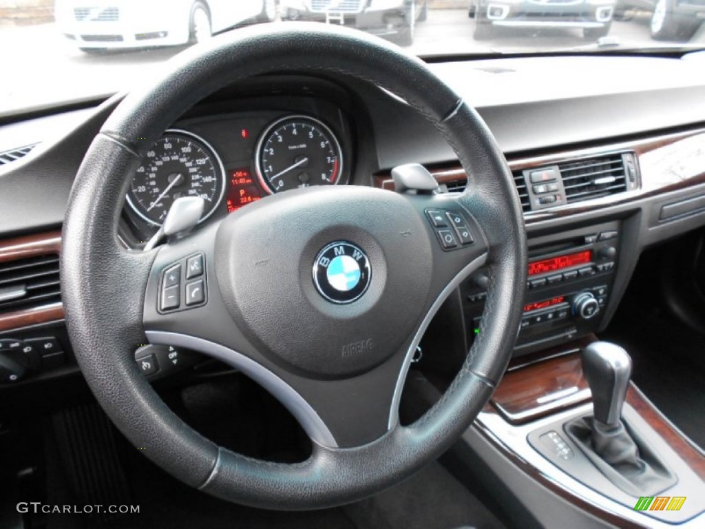 2007 BMW 3 Series 335i Sedan Black Steering Wheel Photo #59380316