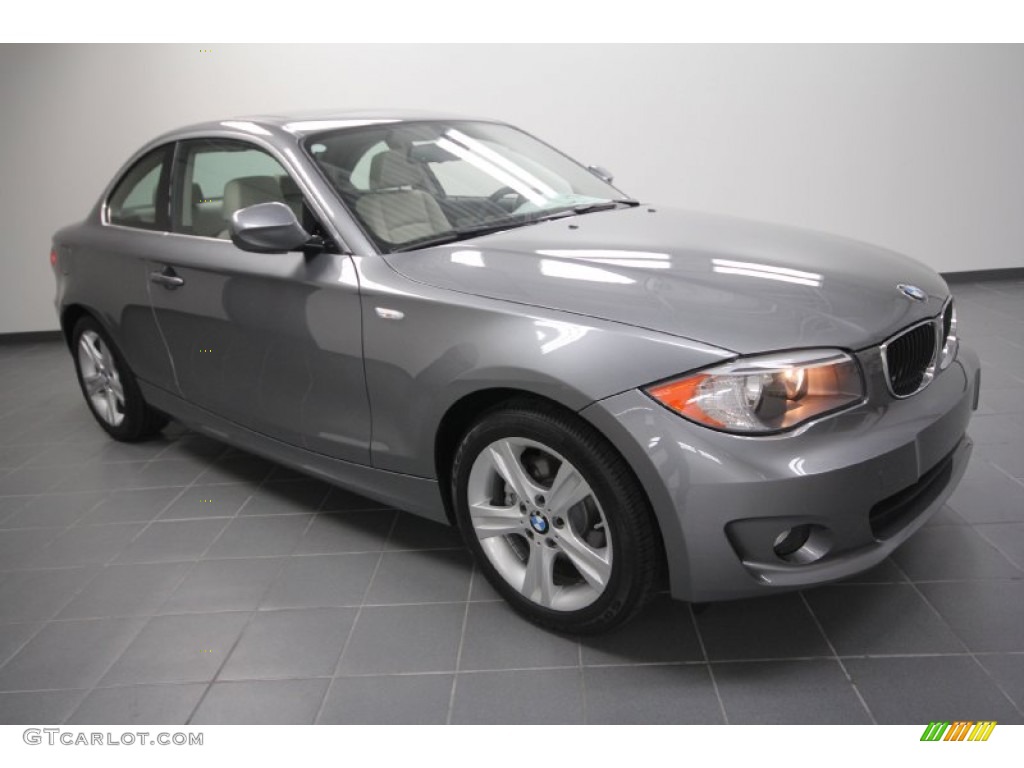 2012 1 Series 128i Coupe - Space Grey Metallic / Oyster photo #1