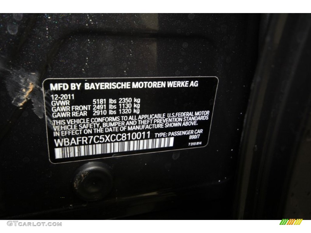 2012 5 Series 535i Sedan - Dark Graphite Metallic II / Oyster/Black photo #29