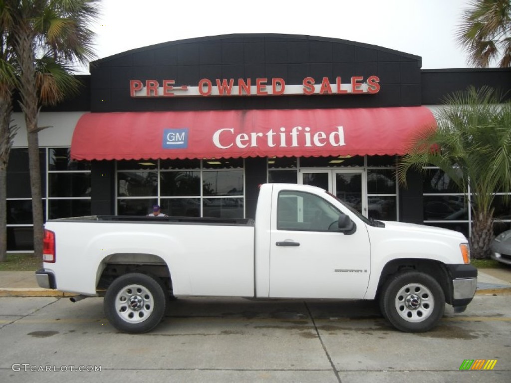2008 Sierra 1500 Work Truck Regular Cab - Summit White / Dark Titanium photo #1