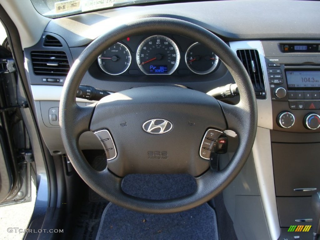 2010 Hyundai Sonata GLS Gray Steering Wheel Photo #59386421