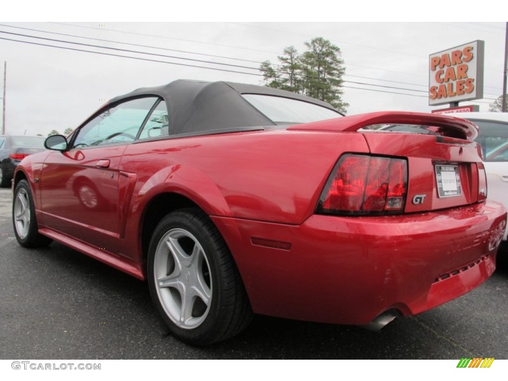2000 Mustang GT Convertible - Laser Red Metallic / Medium Graphite photo #2