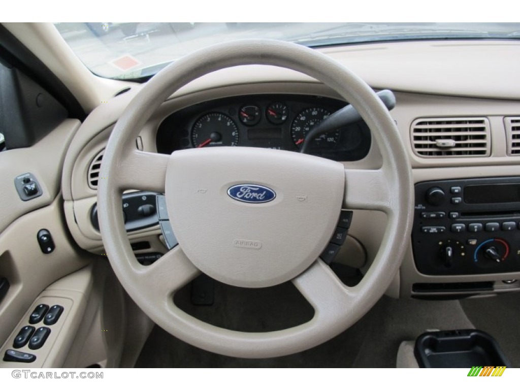2006 Ford Taurus SE Medium/Dark Pebble Beige Steering Wheel Photo #59391476
