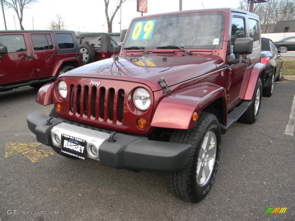 2009 Wrangler Sahara 4x4 - Red Rock Crystal Pearl Coat / Dark Khaki/Medium Khaki photo #1