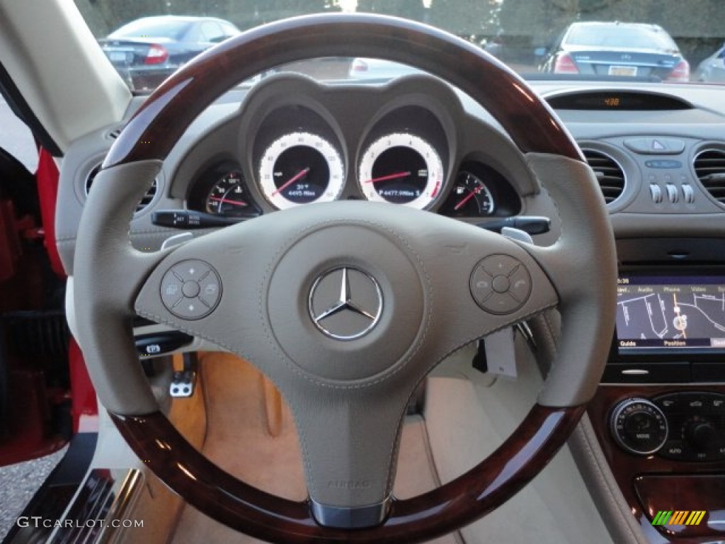 2009 Mercedes-Benz SL 550 Roadster Stone Steering Wheel Photo #59393741