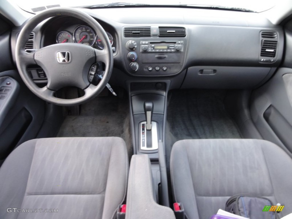 2004 Honda Civic LX Sedan Gray Dashboard Photo #59394125