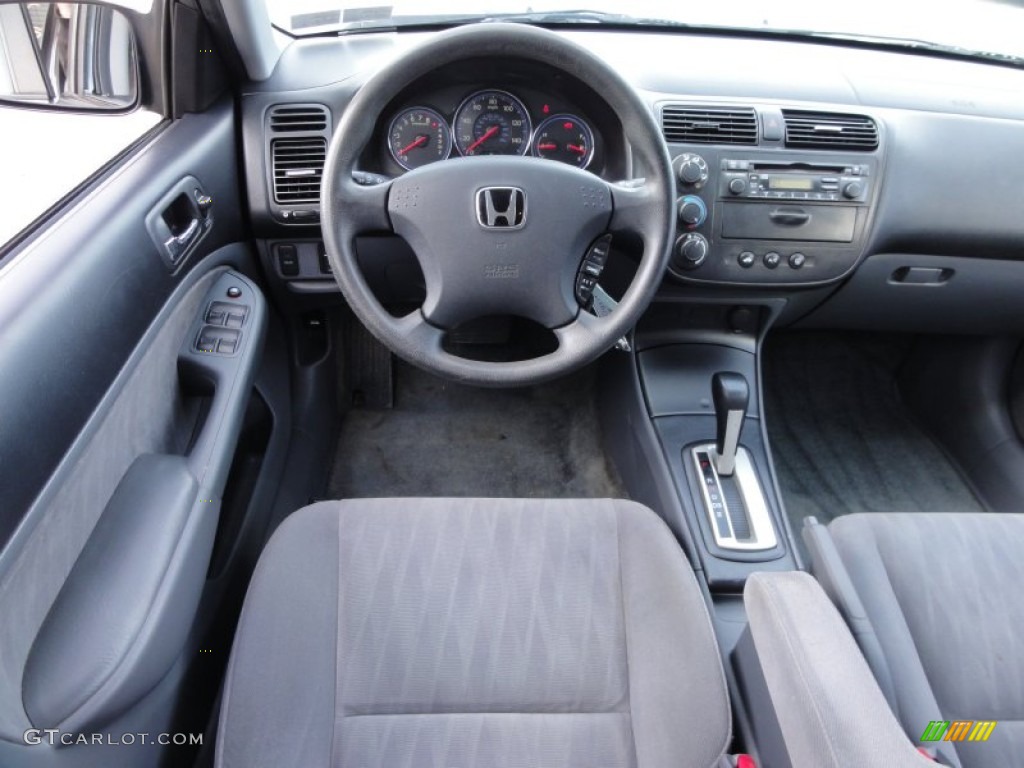 2004 Honda Civic LX Sedan Gray Dashboard Photo #59394134