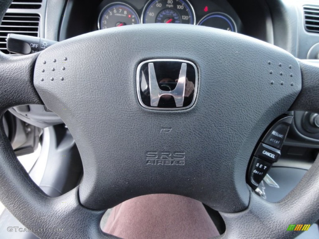 2004 Honda Civic LX Sedan Gray Steering Wheel Photo #59394278