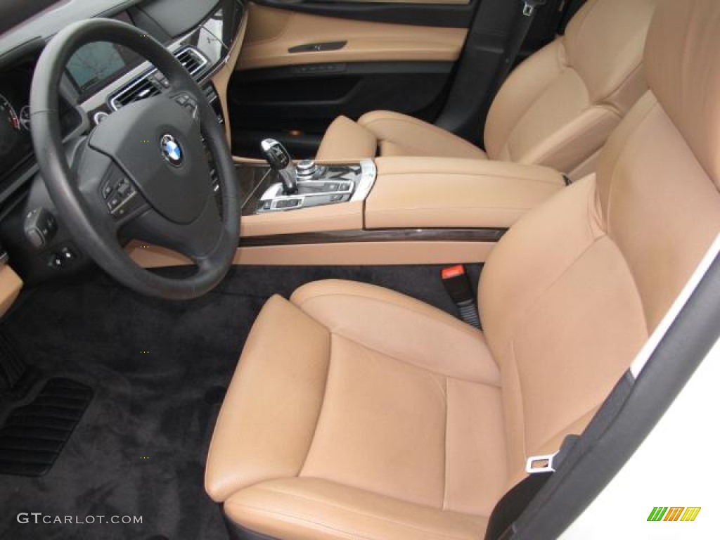 Saddle/Black Nappa Leather Interior 2010 BMW 7 Series 750Li Sedan Photo #59394446