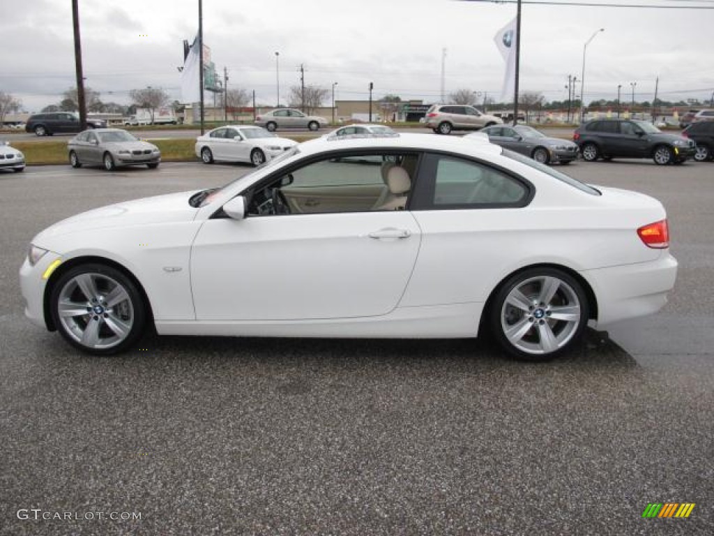 2009 3 Series 335i Coupe - Alpine White / Beige photo #7