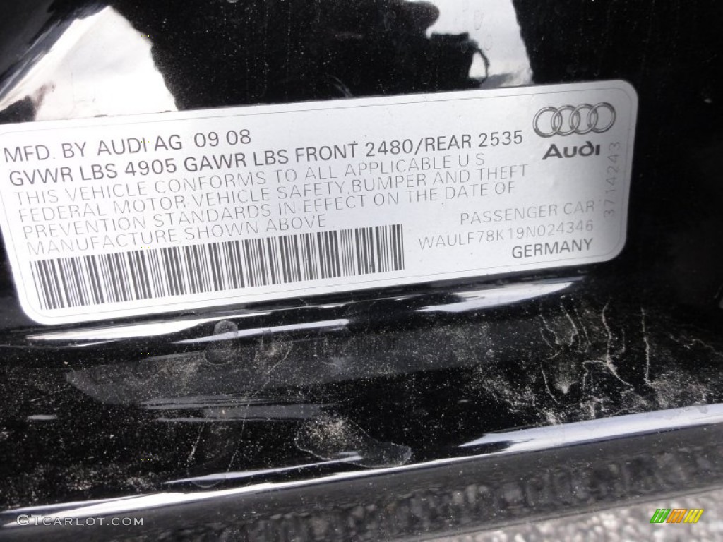 2009 A4 2.0T Premium quattro Sedan - Brilliant Black / Black photo #40