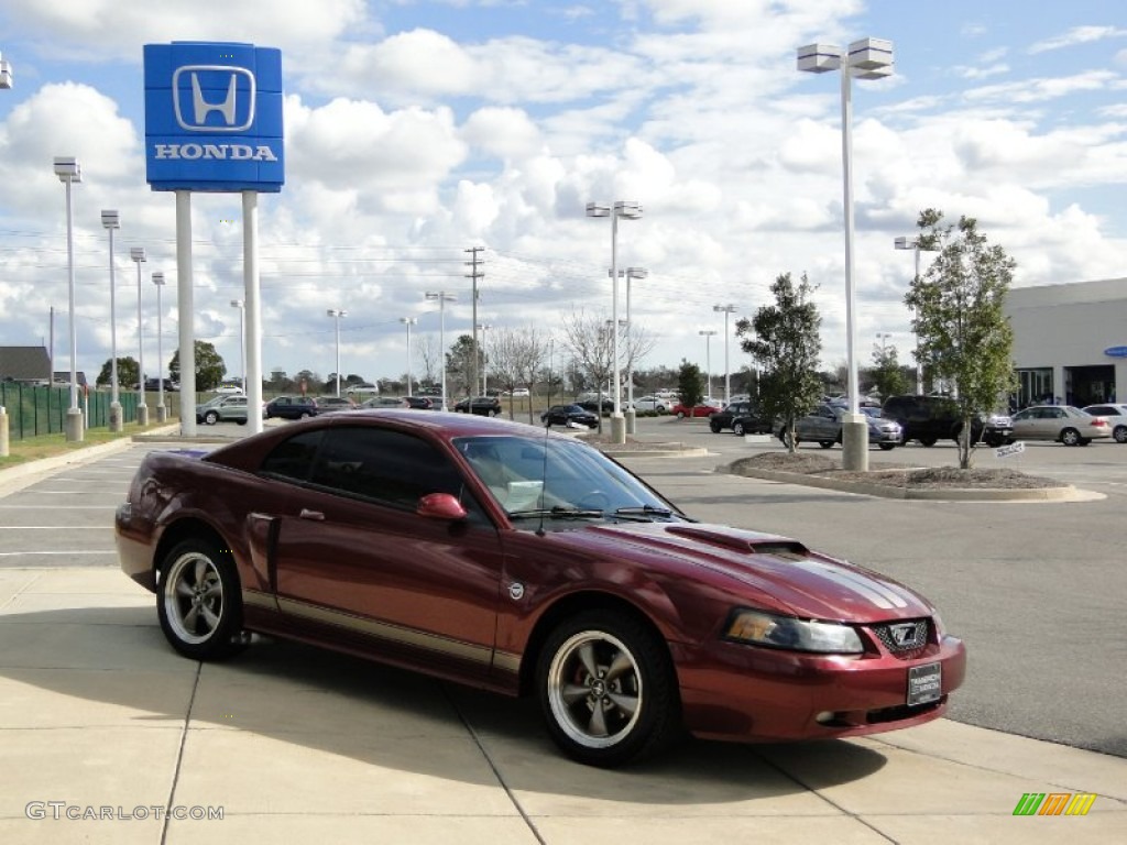 40th Anniversary Crimson Red Metallic 2004 Ford Mustang GT Coupe Exterior Photo #59396567