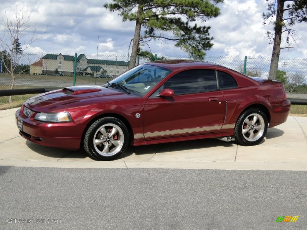 40th Anniversary Crimson Red Metallic 2004 Ford Mustang GT Coupe Exterior Photo #59396621