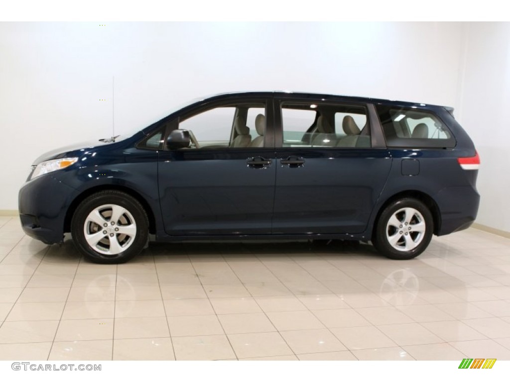 2011 Sienna V6 - South Pacific Blue Pearl / Bisque photo #4