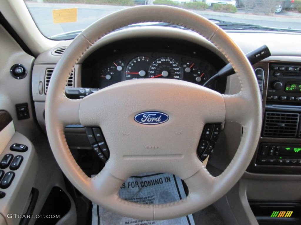 2005 Ford Explorer Eddie Bauer 4x4 Medium Parchment Steering Wheel Photo #59405483