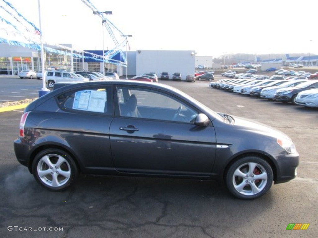 2007 Accent SE Coupe - Charcoal Gray / Gray photo #2