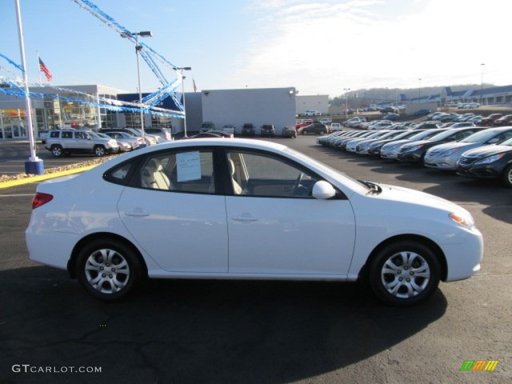 2009 Elantra GLS Sedan - Captiva White / Beige photo #2