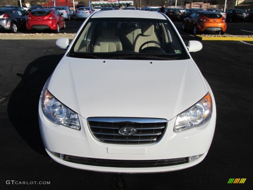 2009 Elantra GLS Sedan - Captiva White / Beige photo #3