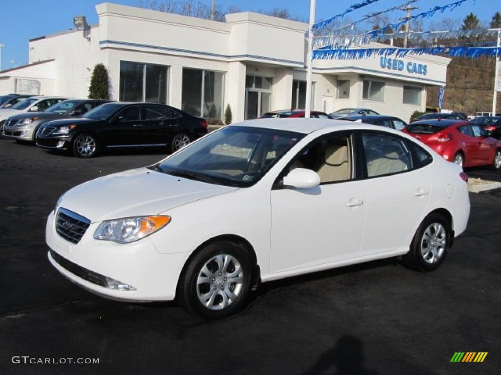 2009 Elantra GLS Sedan - Captiva White / Beige photo #5