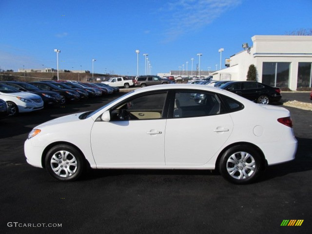 2009 Elantra GLS Sedan - Captiva White / Beige photo #6