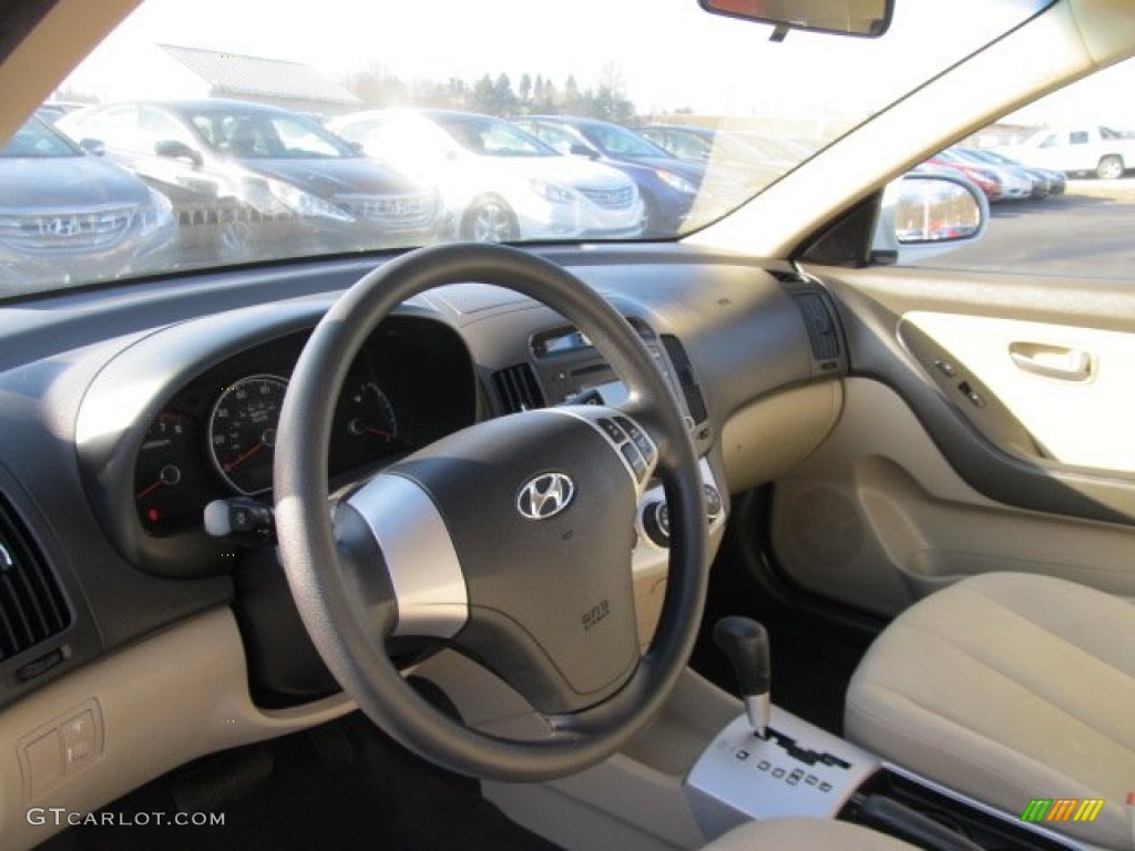 2009 Elantra GLS Sedan - Captiva White / Beige photo #11