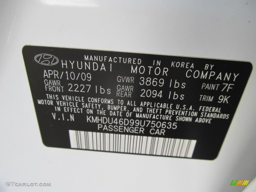 2009 Elantra GLS Sedan - Captiva White / Beige photo #24